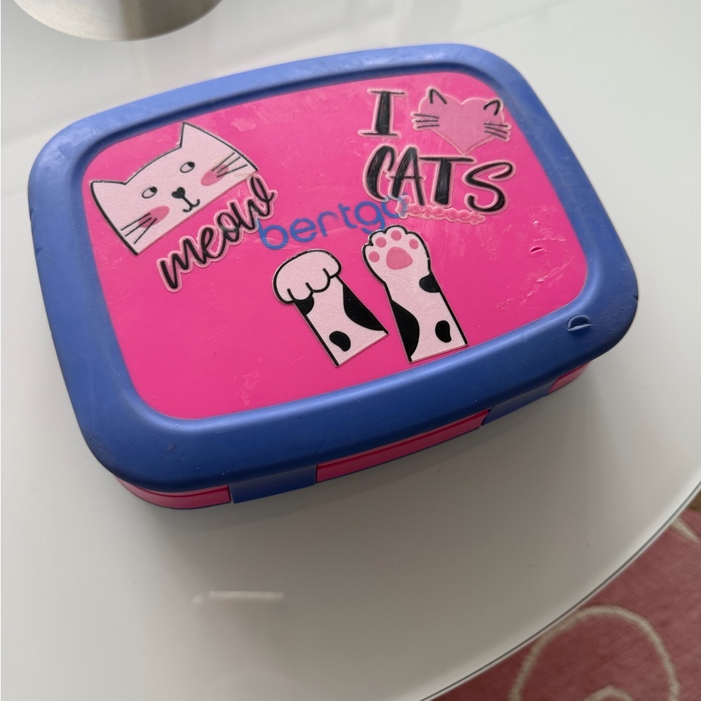 Bentgo kids vintage or older style ‘I love cats’ lunchbox
